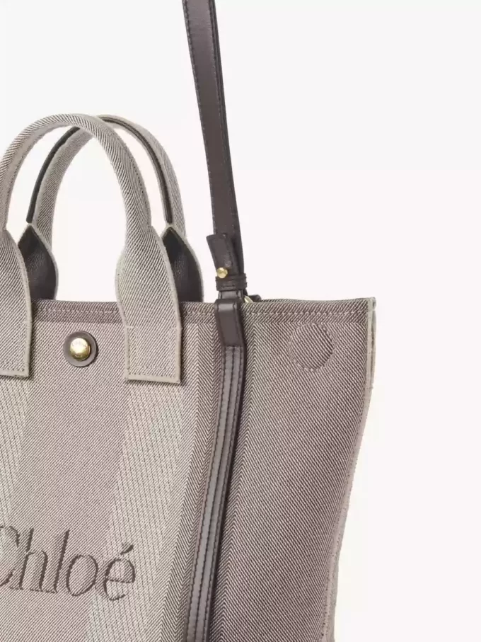 Bolso tote pequeño Chloé Carry de lona Bolso tote pequeño Chloé Carry de lona