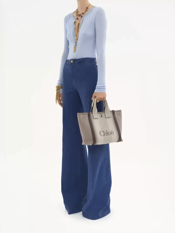 Bolso tote pequeño Chloé Carry de lona Bolso tote pequeño Chloé Carry de lona