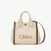 Bolso tote pequeño Chloé Carry en fibras efecto rafia