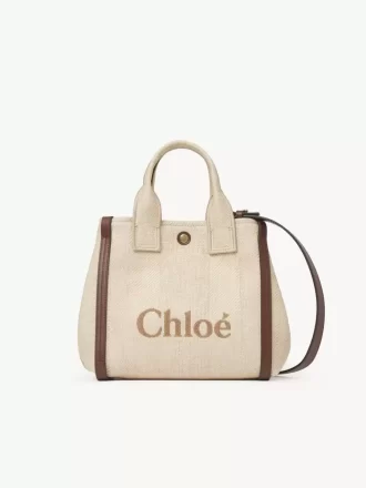 Bolso tote pequeño Chloé Carry en fibras efecto rafia