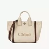 Bolso tote pequeño Chloé Carry en fibras efecto rafia