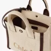 Bolso tote pequeño Chloé Carry en fibras efecto rafia