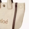 Bolso tote pequeño Chloé Carry en fibras efecto rafia