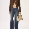 Bolso tote pequeño Chloé Carry en fibras efecto rafia