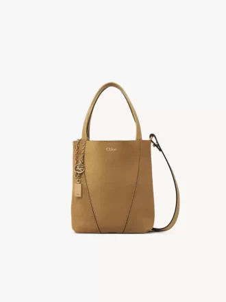 Bolso tote pequeño Chloé Spin de piel de ante