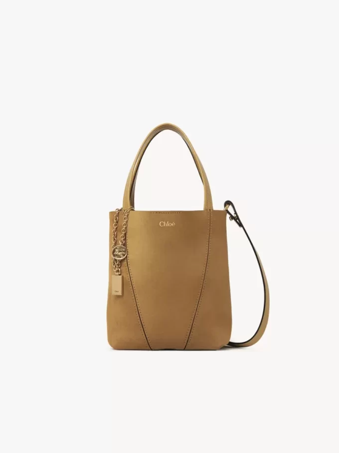 Bolso tote pequeño Chloé Spin de piel de ante Bolso tote pequeño Chloé Spin de piel de ante