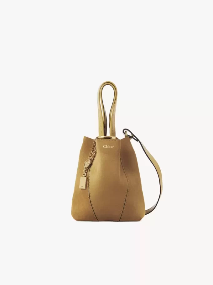 Bolso tote pequeño Chloé Spin de piel de ante Bolso tote pequeño Chloé Spin de piel de ante