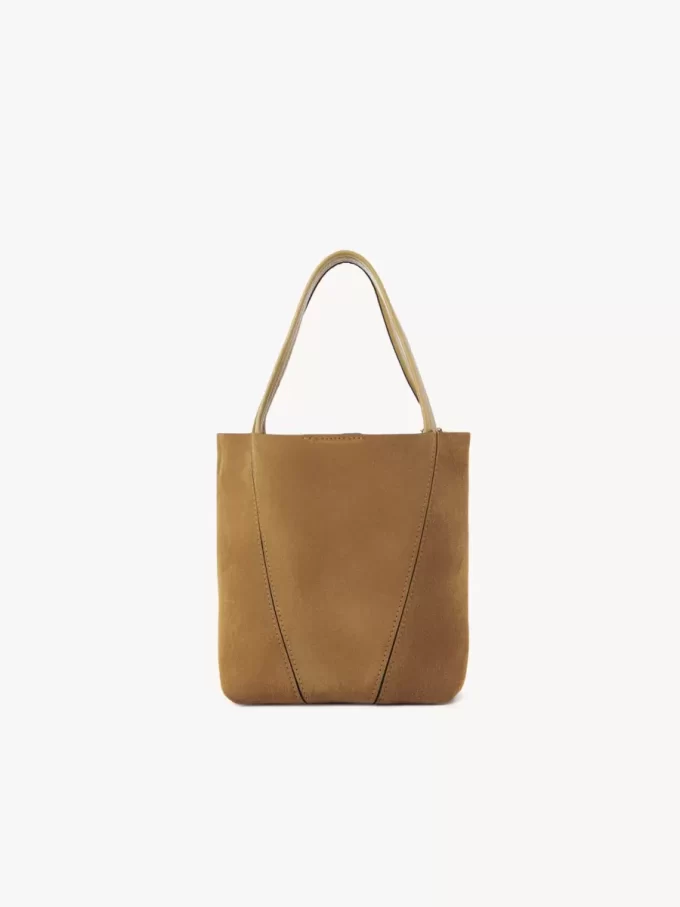 Bolso tote pequeño Chloé Spin de piel de ante Bolso tote pequeño Chloé Spin de piel de ante