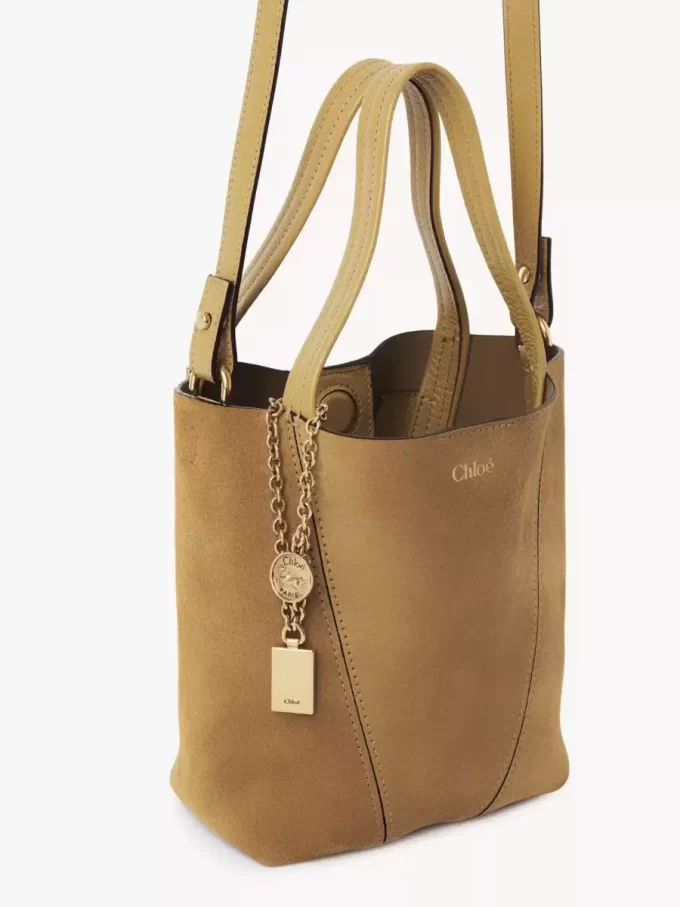 Bolso tote pequeño Chloé Spin de piel de ante Bolso tote pequeño Chloé Spin de piel de ante
