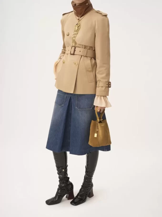 Bolso tote pequeño Chloé Spin de piel de ante Bolso tote pequeño Chloé Spin de piel de ante