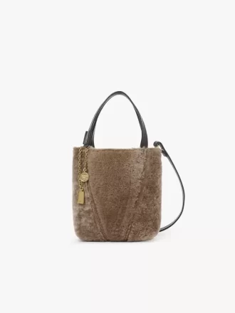 Bolso tote pequeño Chloé Spin de piel de oveja