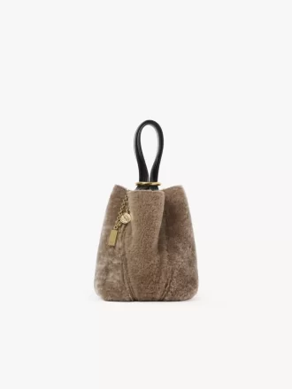 Bolso tote pequeño Chloé Spin de piel de oveja