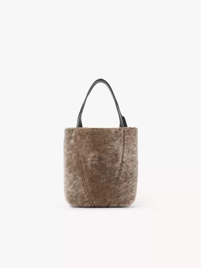 Bolso tote pequeño Chloé Spin de piel de oveja Bolso tote pequeño Chloé Spin de piel de oveja