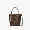 Bolso tote pequeño Chloé Spin de piel de oveja con estampado de leopardo