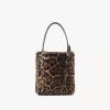 Bolso tote pequeño Chloé Spin de piel de oveja con estampado de leopardo