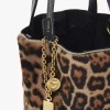 Bolso tote pequeño Chloé Spin de piel de oveja con estampado de leopardo