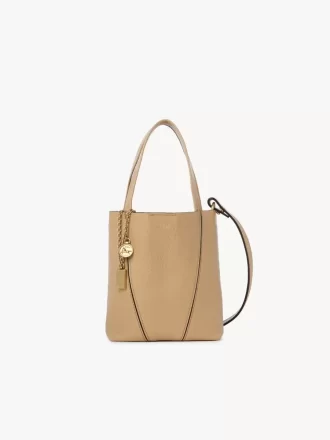 Bolso tote pequeño Chloé Spin de piel granulada