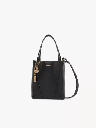 Bolso tote pequeño Chloé Spin de piel granulada