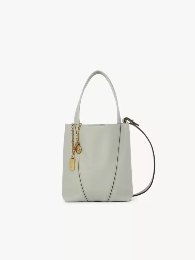 Bolso tote pequeño Chloé Spin de piel granulada