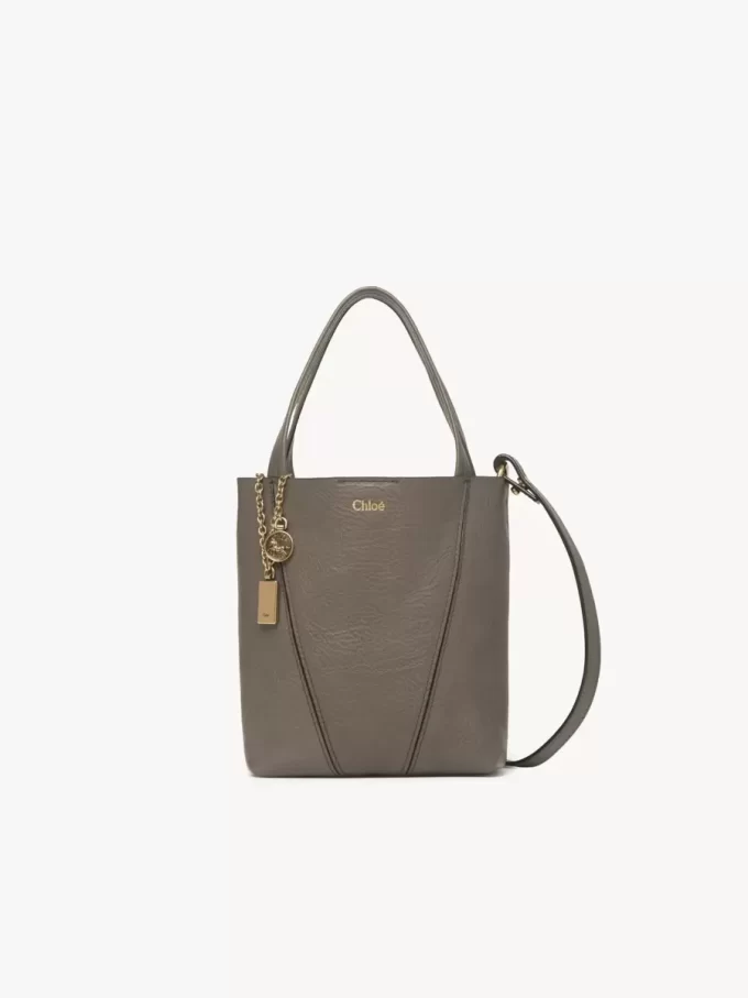 Bolso tote pequeño Chloé Spin de piel granulada Bolso tote pequeño Chloé Spin de piel granulada