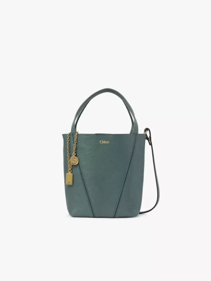 Bolso tote pequeño Chloé Spin de piel granulada Bolso tote pequeño Chloé Spin de piel granulada