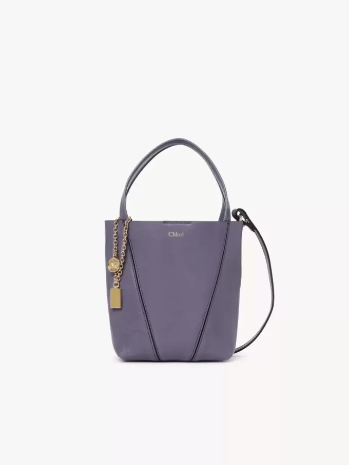Bolso tote pequeño Chloé Spin de piel granulada Bolso tote pequeño Chloé Spin de piel granulada