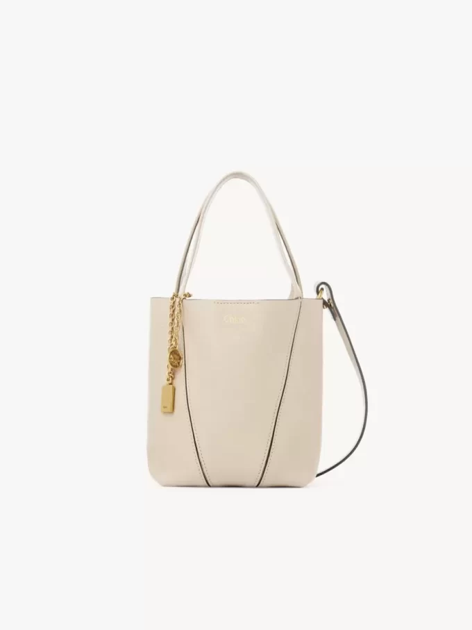 Bolso tote pequeño Chloé Spin de piel granulada