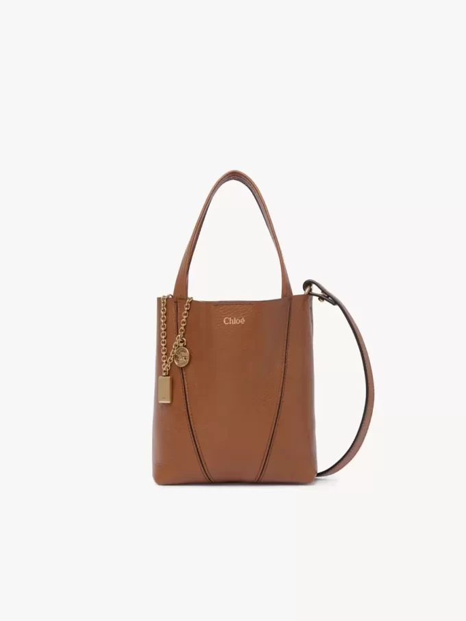 Bolso tote pequeño Chloé Spin de piel granulada Bolso tote pequeño Chloé Spin de piel granulada