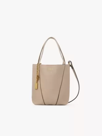 Bolso tote pequeño Chloé Spin de piel granulada
