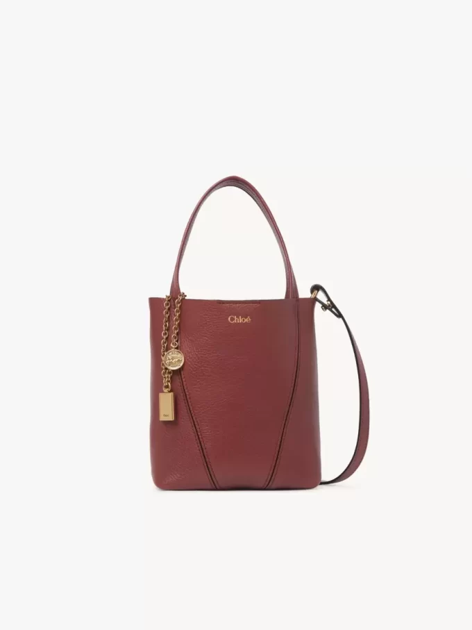Bolso tote pequeño Chloé Spin de piel granulada Bolso tote pequeño Chloé Spin de piel granulada