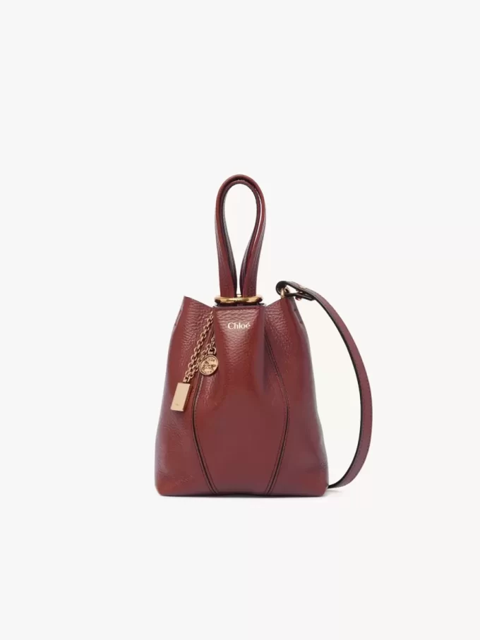 Bolso tote pequeño Chloé Spin de piel granulada Bolso tote pequeño Chloé Spin de piel granulada