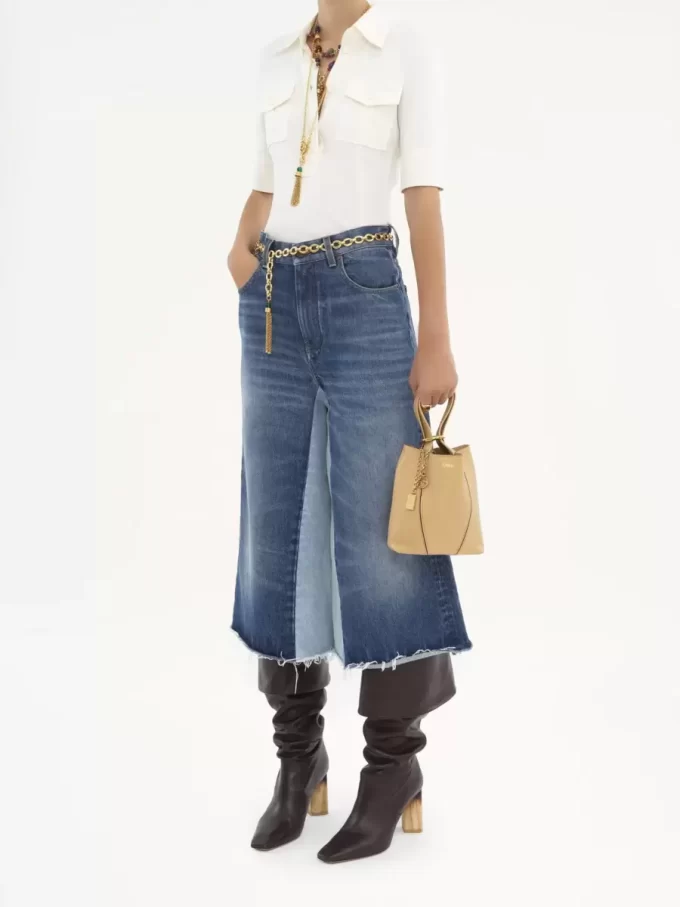 Bolso tote pequeño Chloé Spin de piel granulada