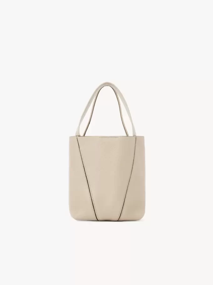 Bolso tote pequeño Chloé Spin de piel granulada