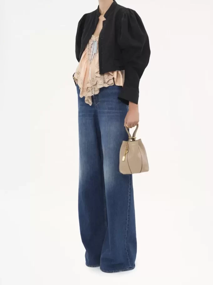 Bolso tote pequeño Chloé Spin de piel granulada Bolso tote pequeño Chloé Spin de piel granulada