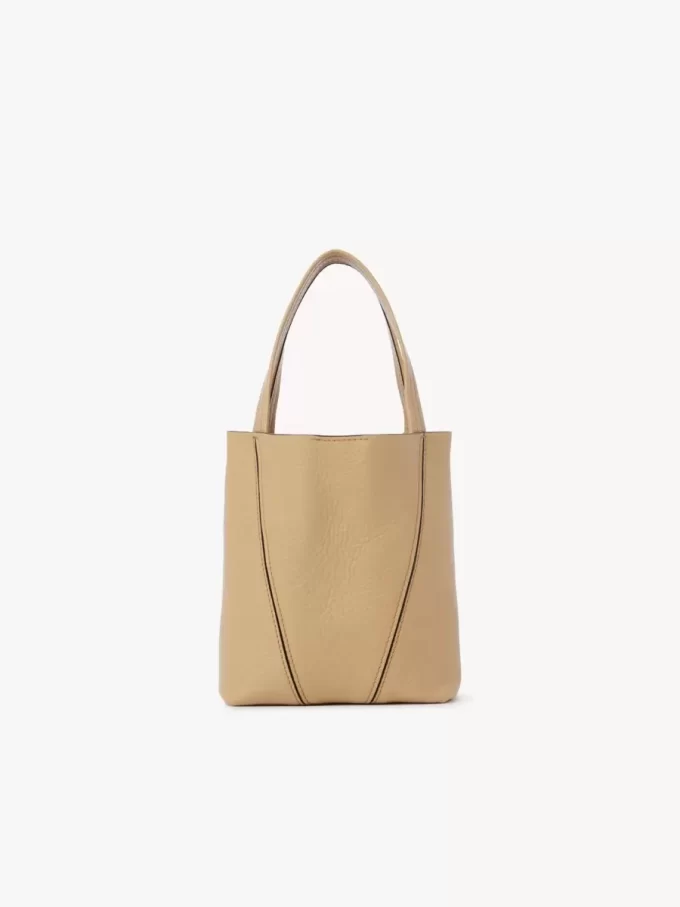 Bolso tote pequeño Chloé Spin de piel granulada