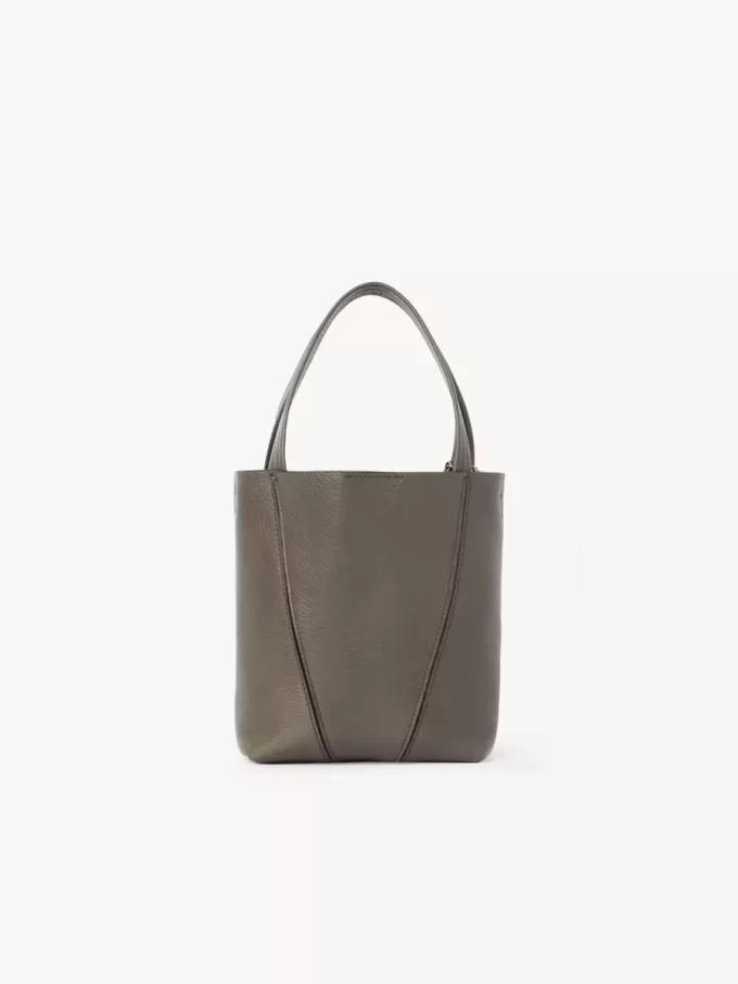 Bolso tote pequeño Chloé Spin de piel granulada Bolso tote pequeño Chloé Spin de piel granulada