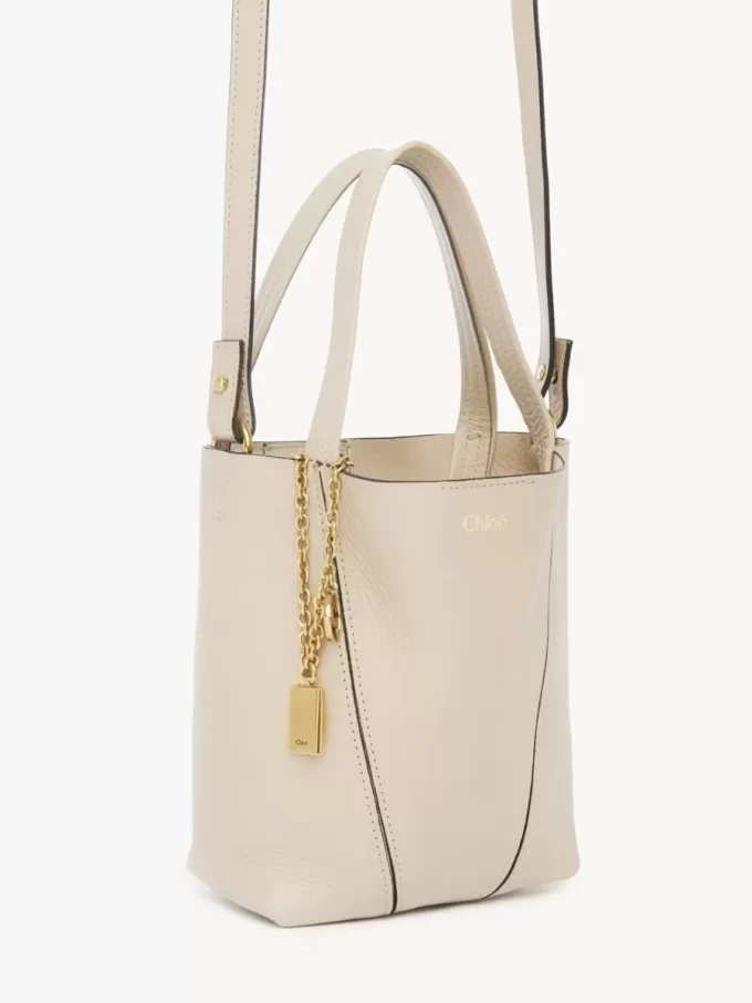 Bolso tote pequeño Chloé Spin de piel granulada