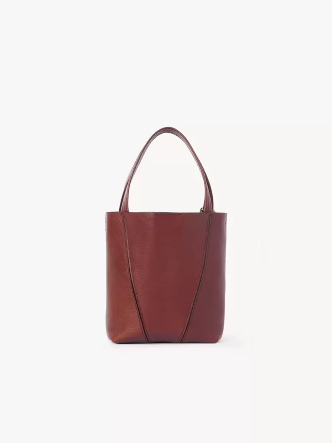 Bolso tote pequeño Chloé Spin de piel granulada Bolso tote pequeño Chloé Spin de piel granulada