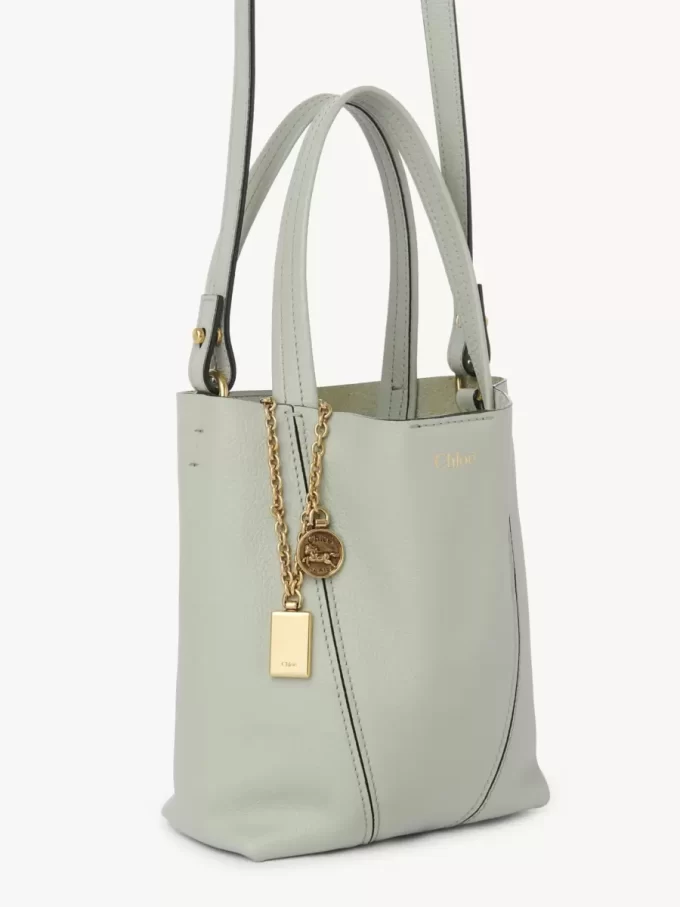 Bolso tote pequeño Chloé Spin de piel granulada
