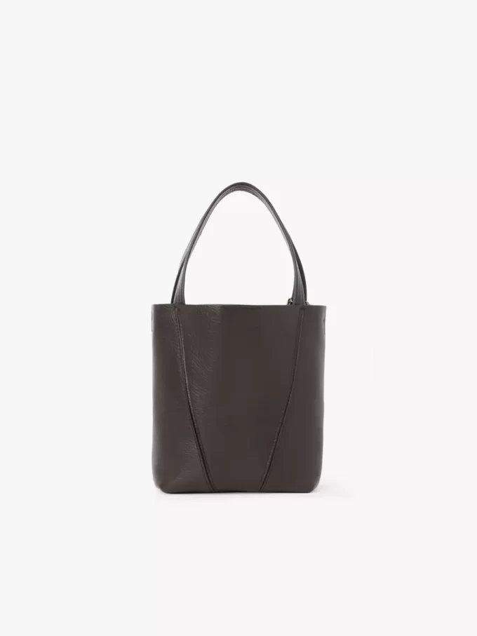 Bolso tote pequeño Chloé Spin de piel granulada Bolso tote pequeño Chloé Spin de piel granulada