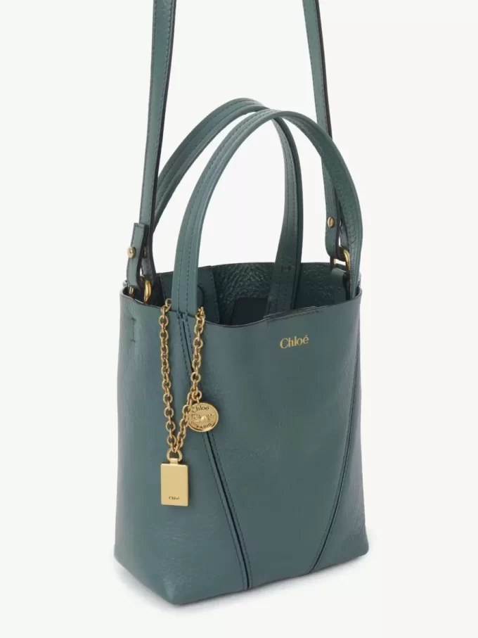Bolso tote pequeño Chloé Spin de piel granulada Bolso tote pequeño Chloé Spin de piel granulada