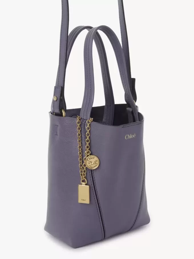 Bolso tote pequeño Chloé Spin de piel granulada Bolso tote pequeño Chloé Spin de piel granulada