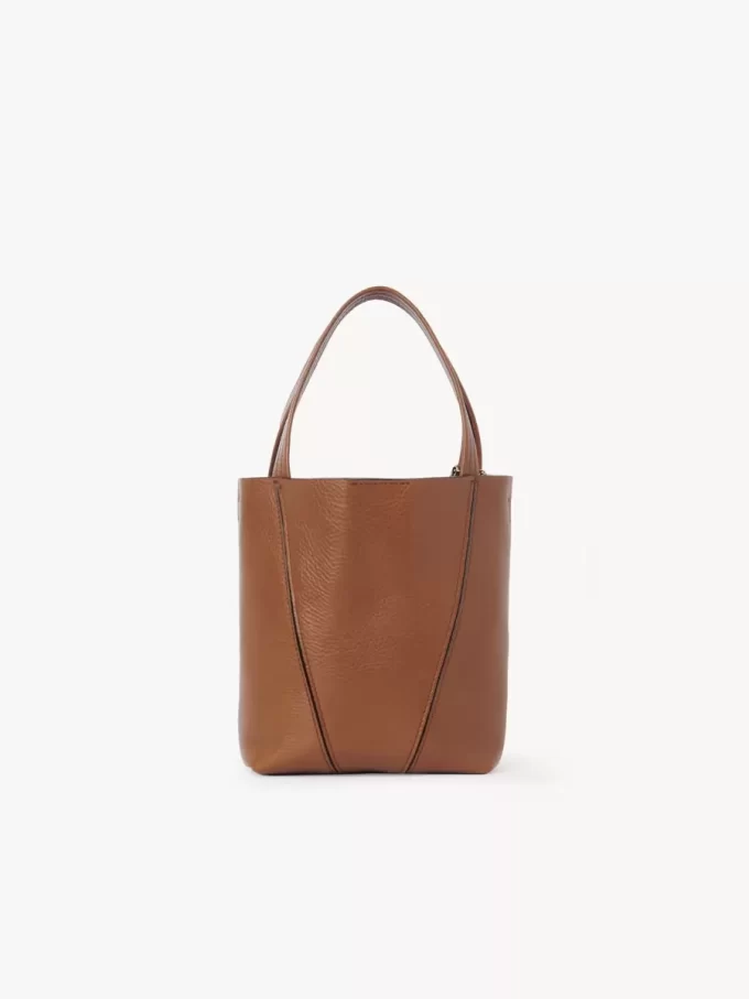 Bolso tote pequeño Chloé Spin de piel granulada Bolso tote pequeño Chloé Spin de piel granulada