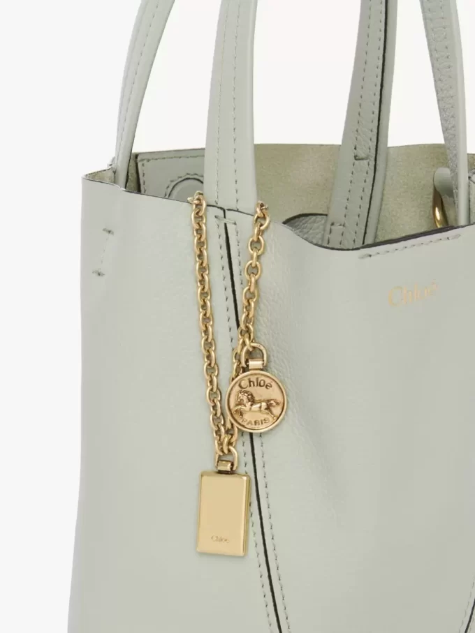 Bolso tote pequeño Chloé Spin de piel granulada