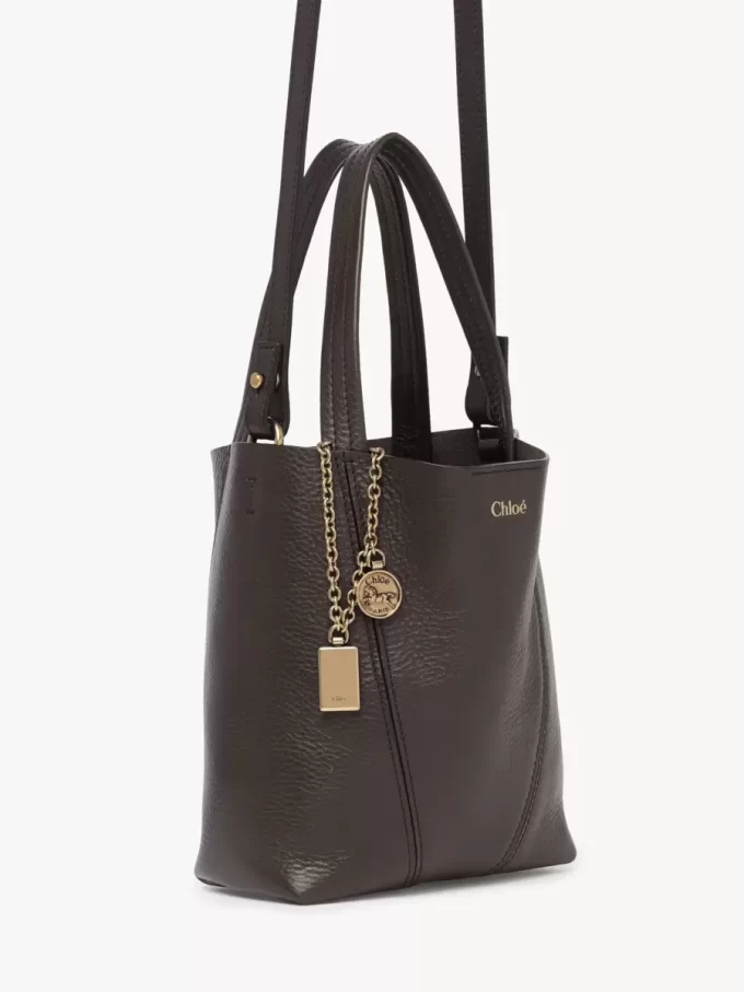 Bolso tote pequeño Chloé Spin de piel granulada Bolso tote pequeño Chloé Spin de piel granulada