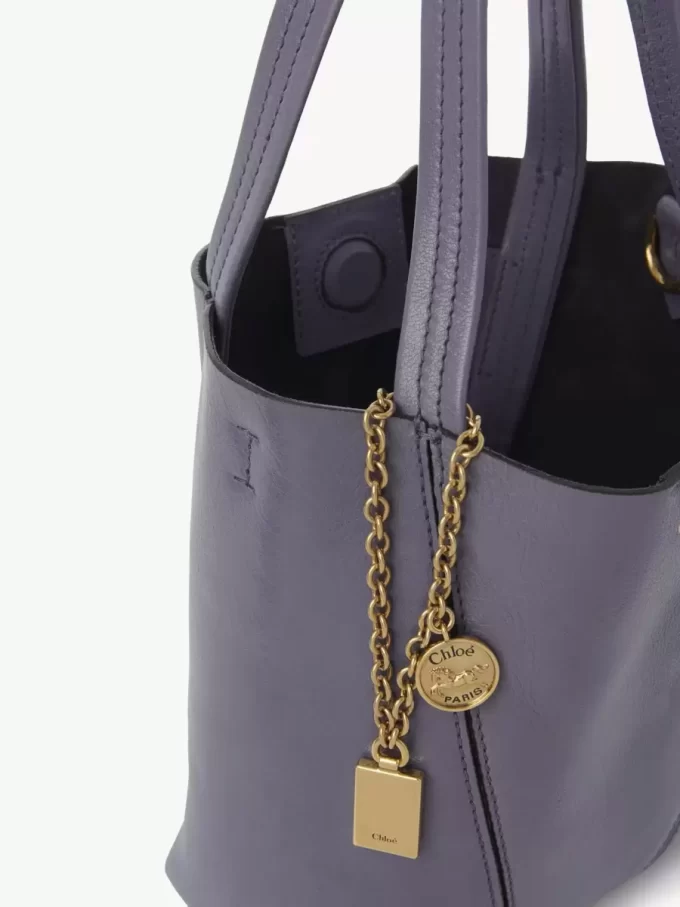 Bolso tote pequeño Chloé Spin de piel granulada Bolso tote pequeño Chloé Spin de piel granulada