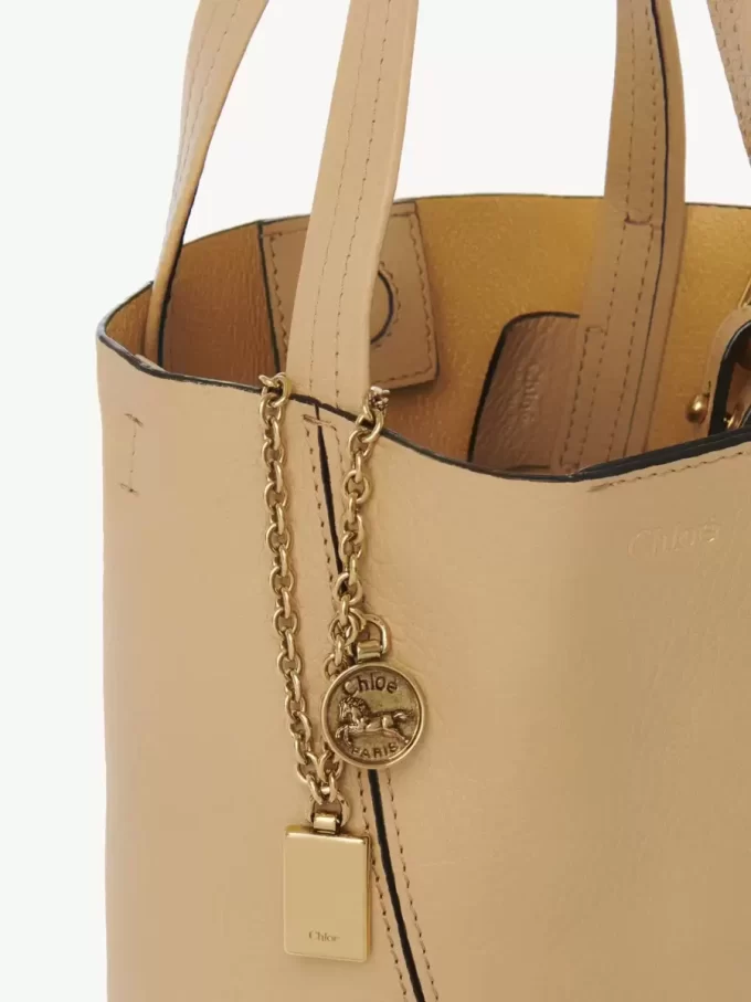 Bolso tote pequeño Chloé Spin de piel granulada