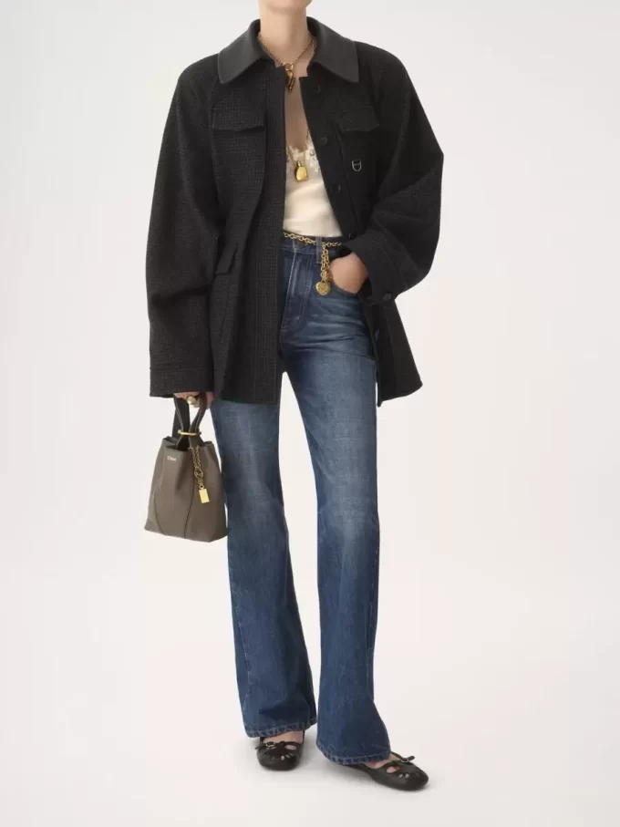 Bolso tote pequeño Chloé Spin de piel granulada Bolso tote pequeño Chloé Spin de piel granulada