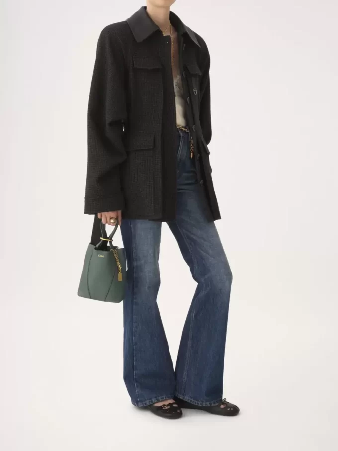 Bolso tote pequeño Chloé Spin de piel granulada Bolso tote pequeño Chloé Spin de piel granulada