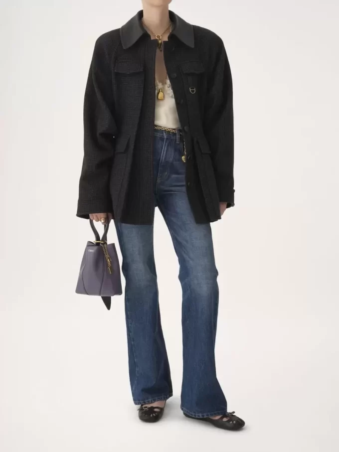 Bolso tote pequeño Chloé Spin de piel granulada Bolso tote pequeño Chloé Spin de piel granulada